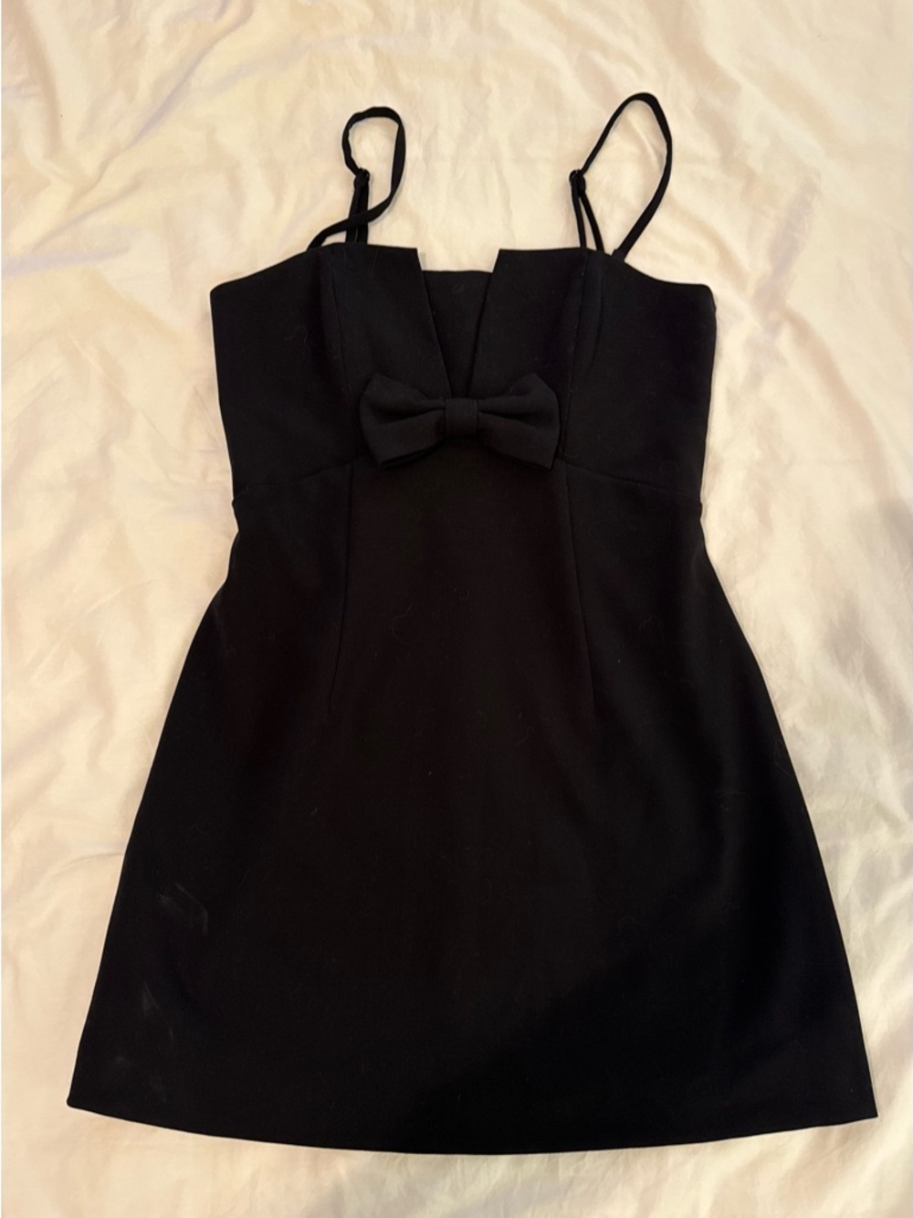 French Connection Black Dress with Subtle Bow Detail